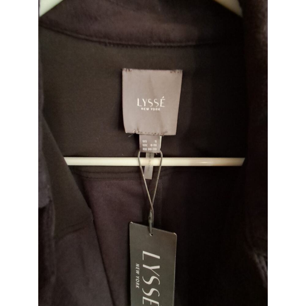 LYSSE Black Faux Suede Shacket With Fringe Size S NWT - Picture 3 of 3